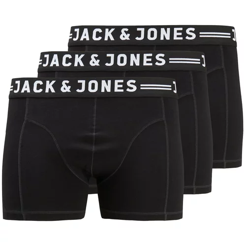 Jack & Jones Plus Bokserice 'Sense' crna / bijela