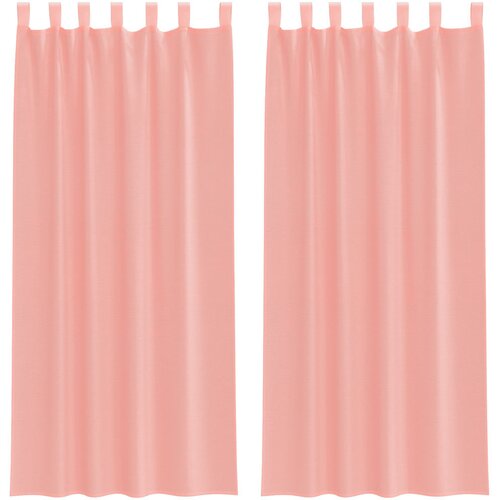 VidaXL Voile zavjese s petljama 2 kom. ružičaste 140x225 cm - Ružičasta 140 x 225 cm 1 s petljama Slike