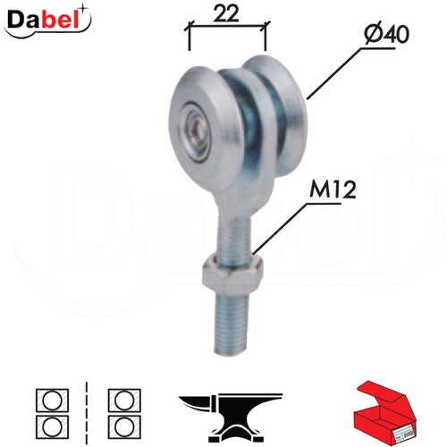 Dabel Točak viseći za kliznu kapiju fi40/M12/110x33mm 2 ležaja 0105705 Cene