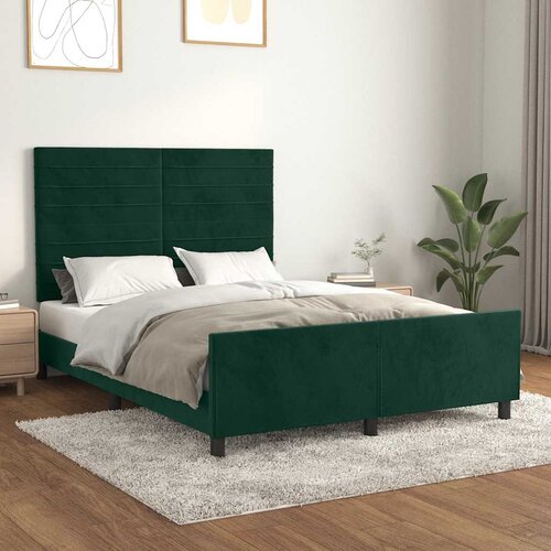  Okvir za krevet bez madraca tamnozeleni 140x190 cm bar&amp;scaron;unasti Slike