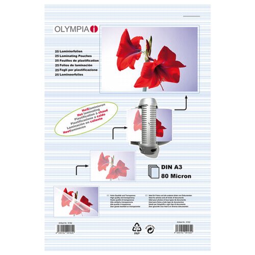 Olympia 1x25 Laminating pouches DIN A3 80 micron Slike