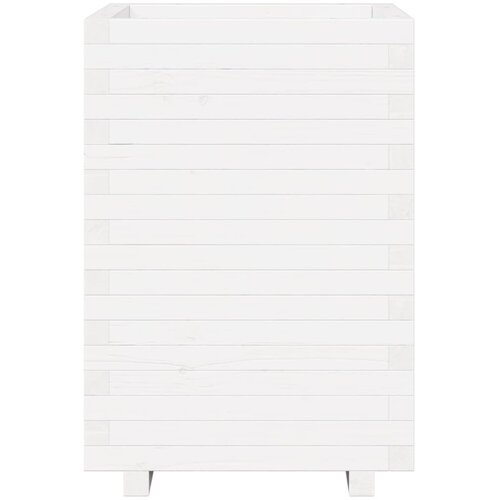  Vrtna sadilica bijela 50x50x72,5 cm od masivne borovine Slike