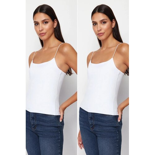 TRENDYOLMILLA mu&scaron;ki top 2 Pack Knitted Undershirt TWOSS24AL00048, bela-bela Cene