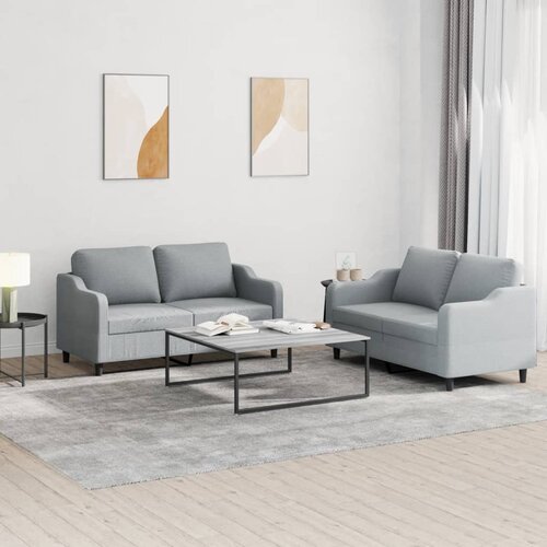  2-dijelni set sofa s jastucima svjetlosivi od tkanine Cijene