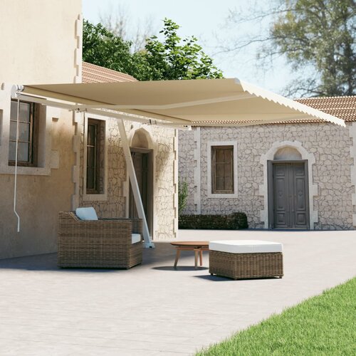 vidaXL Prostostoječa avtomatska tenda 600x300 cm krem Cene