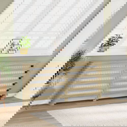 vidaXL Pokrov za radiator sonoma hrast 175x20x82 cm inženirski les Cene