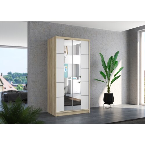  GARDEROBNA OMARA KSAWER 100 CM (VE BARV)-Sonoma hrast/bela Slike