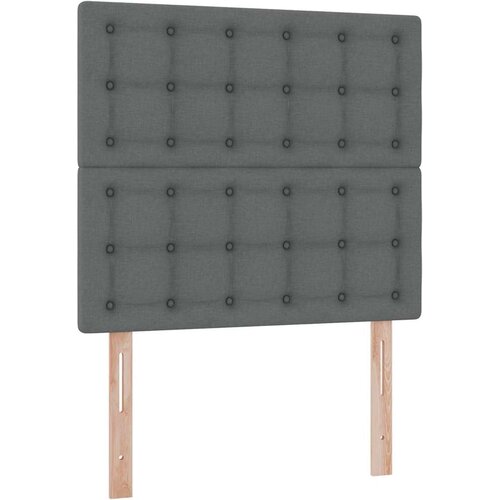  LED krevet za pohranu s madracem Tamnosiva 90 x 190 cm Tkanina Slike