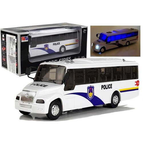 Policijski autobus za igru Cast sa svijetlećim efektima - bijeli Cijene
