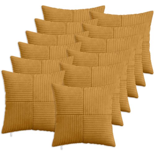  Presvlaka za jastuk 12 pcs ALMELO Žuta 45 x 45 cm Kord Slike