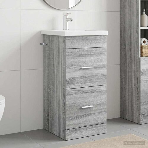  Kupaonski umivaonik s sudoperom Siva Sonoma 42 x 40 x 84,5 cm Cijene