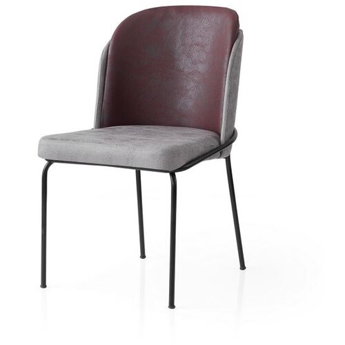 Hanah home Dore - 197 GreyBurgundy Chair Set (2 Pieces) Cene