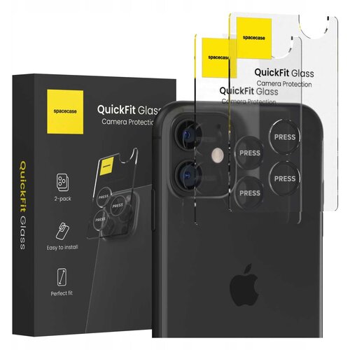 Spacecase KALJENO STEKLO ZA KAMERO ZA IPHONE 11 12 12 MINI BLACK QUICKFIT, (21967966) Slike