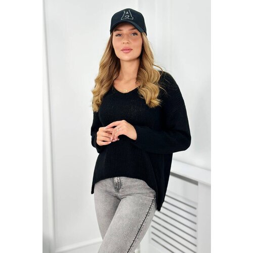 Kesi Sweater with mohair oversize black Slike