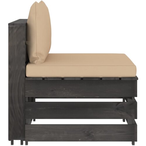 Maison Chic Sekcijski sredinski kavč - Sofa - Kanape z blazinami siv impregniran les, (21727137) Cene
