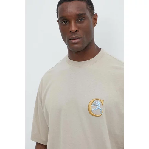 Champion Pamučna majica za muškarce, boja: smeđa, s aplikacijom, 219999