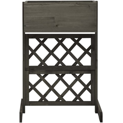 Maison Chic Vrtno cvetlično korito - Lonček za rože z mrežo sivo 45x30x74 cm trden les jelke, (22057440) Slike