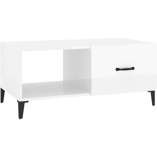 Maison Chic Klubska mizica - kavna mizica - Nizka mizica visok sijaj bela 90x50x40 cm inženirski les, (21752061) Slike