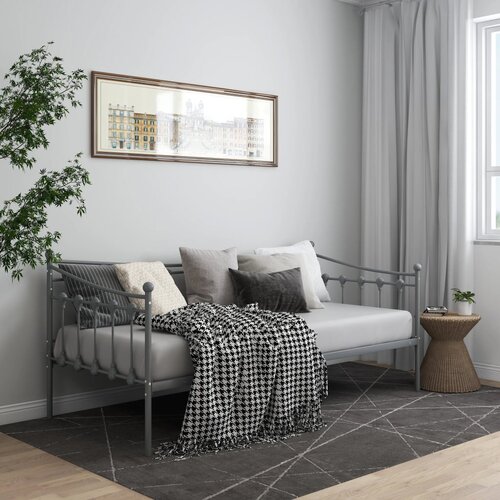 The Living Store Posteljni okvir siv kovinski 90x200 cm - Posteljni Okvir, (21528844) Slike