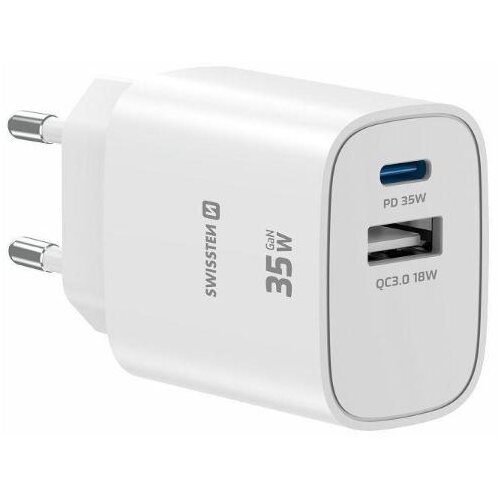 Swissten Polnilec GAN 1XUSB-C PD 35W, 1xUSB-A, 18W Cene