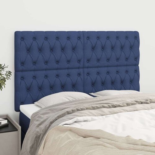  Posteljno vzglavje 4 kosa moder 80x7x78/88 cm blago, (20933168) Slike