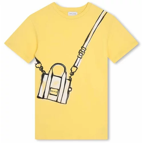 Marc Jacobs Dječja pamučna haljina boja: zlatna, mini, ravna