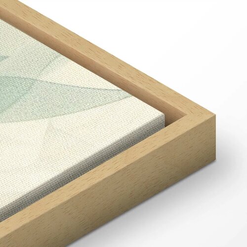  Slika - Watercolor Botanical Motif Delicate Green-Beige Leaves 120x80 U prirodnom drvenom okviru Slike