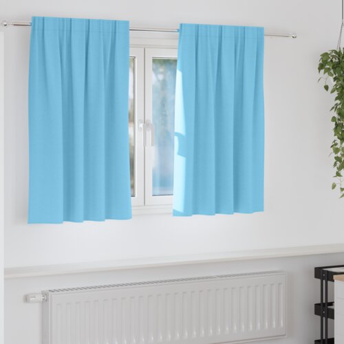 vidaXL Zavese z zavesami 2 pcs Svetlo modra 140 x 140 cm Poliester Cene