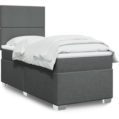 vidaXL Box spring postelja z vzmetnico temno siva 80x200 cm blago Cene