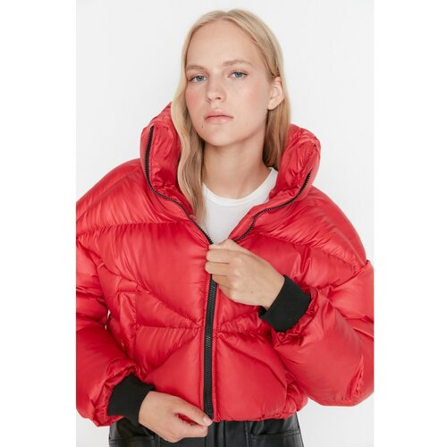 Trendyol Red High Collar Oversize Down Jacket Slike