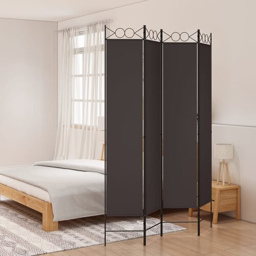 Sobna pregrada s 4 panela smeđa 160x220 cm od tkanine Slike