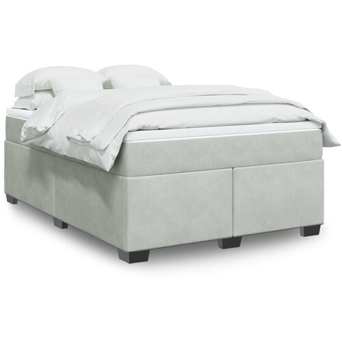 The Living Store Box spring postelja z vzmetnico svetlo siva 140x200 cm žamet - Box Spring Postelja, (21491430) Slike