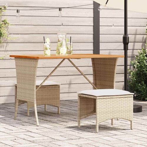  Vrtni stol s pločom od akacije bež 105x75x72 cm poli ratan - Bež 1 Slike