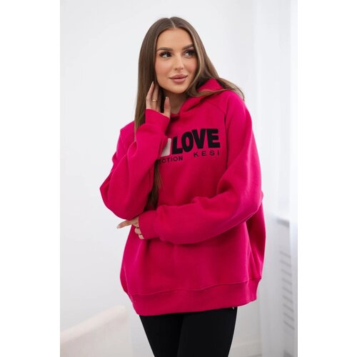 Kesi Cotton insulated hoodie in fuchsia Cene