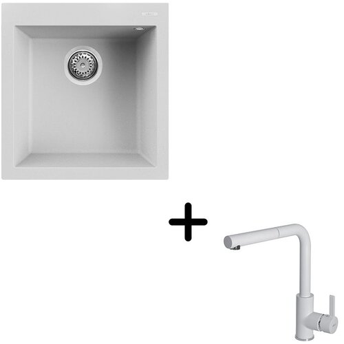  Sudoper Elleci Quadra 102 + slavina C02 Bianco Cijene