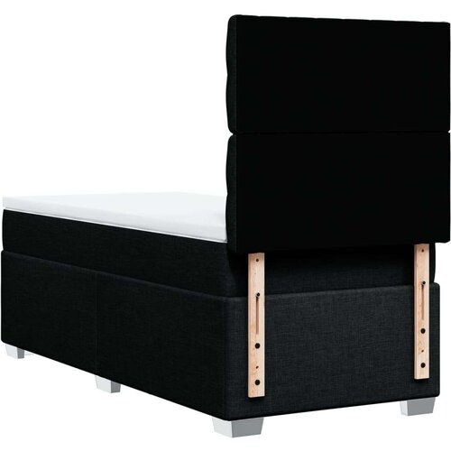 VidaXL Box spring krevet s madracem crni 90x190 cm od tkanine Slike