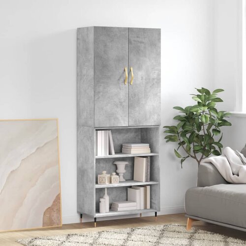 vidaXL Visoka komoda betonsko siva 69,5x34x180 cm inženirski les Cene