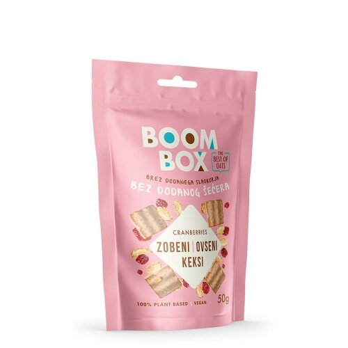 Boom box ovseni keksi brusnica bez šećera 50g Slike
