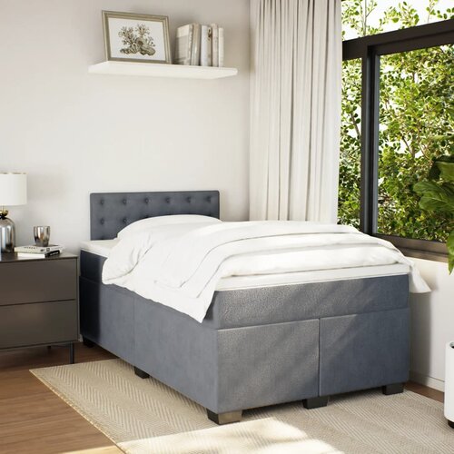 Box spring krevet s madracem tamnosivi 120 x 200 cm bar&amp;scaron;unasti Slike