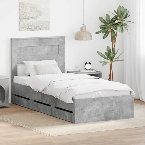 Krevetna konstrukcija s ladicama Betonski sivi 90 x 190 cm Cijene