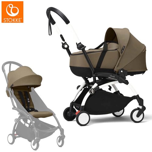 Stokke yoyo&amp;sup3; dječja kolica 2v1 newborn shell 0+ toffee (white frame) Slike