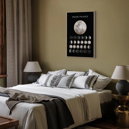  Slika - Moon Phases (1 Part) Vertical 60x90 U prirodnom drvenom okviru Cene