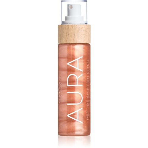 Cocosolis AURA Peptide Shimmer Spray vlažilno pr&amp;scaron;ilo z ble&amp;scaron;čicami z vonjem Raspberry 100 ml Slike