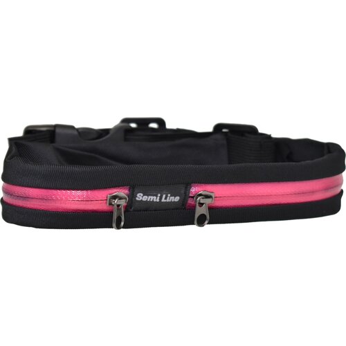 Semiline Unisex torba za struk 3171-5 crna pink Slike