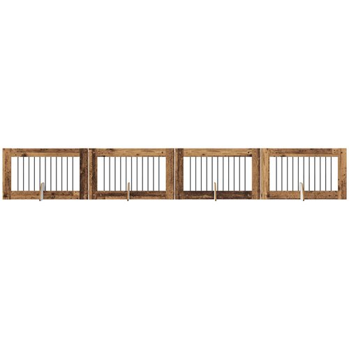  Vrata za pse s postoljem 4 pcs Staro drvo 100 x 60 cm Slike