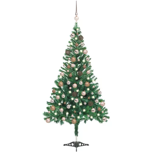 Umjetno osvijetljeno božićno drvce s kuglicama 180 cm 564 grane