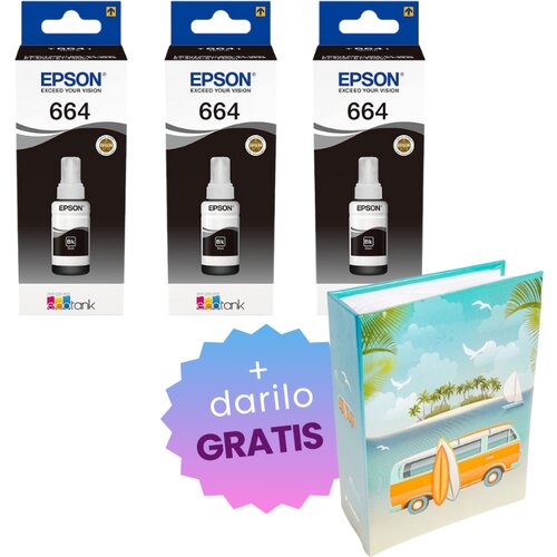 Epson Komplet črnil za C13T66414A (črna), original, 3 kosi + DARILO GRATIS Cene