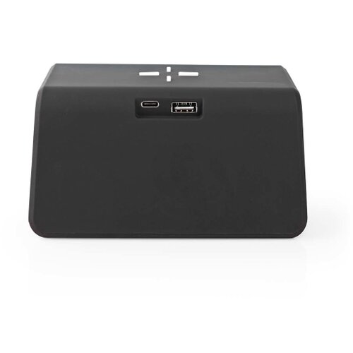 Nedis WCACQ30BK - Budilnik sa LCD ekranom i bežičnim punjačem 15W/5V, crna Slike