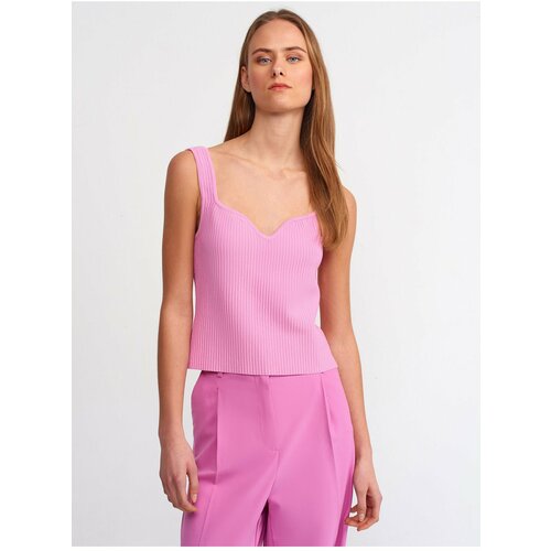 Dilvin 10384 Square Neck Decollete Knitwear Undershirt-Pink Slike