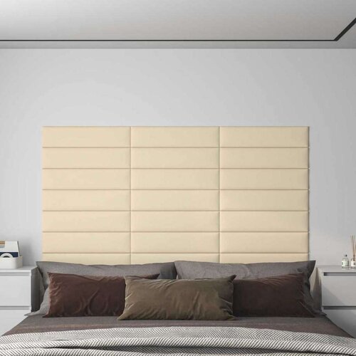  Zidna uzglavlja 12 pcs Krema 60 x 15 cm tkanina Cene